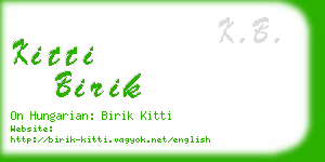 kitti birik business card